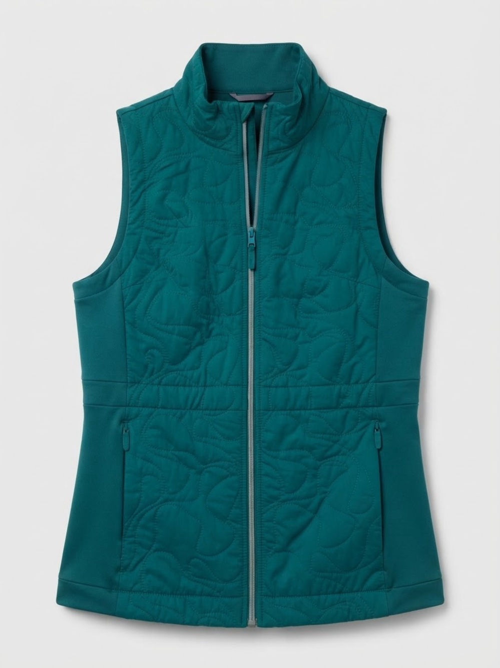 Sweaty Betty Teal Green Quilted Full Zip Activewear Vest Size US 4 / Small